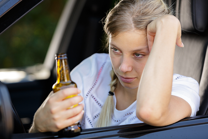 depressed woman drunk driving
